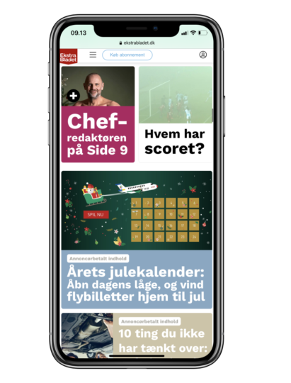 Ekstra Bladet advent calendar with DAT front page