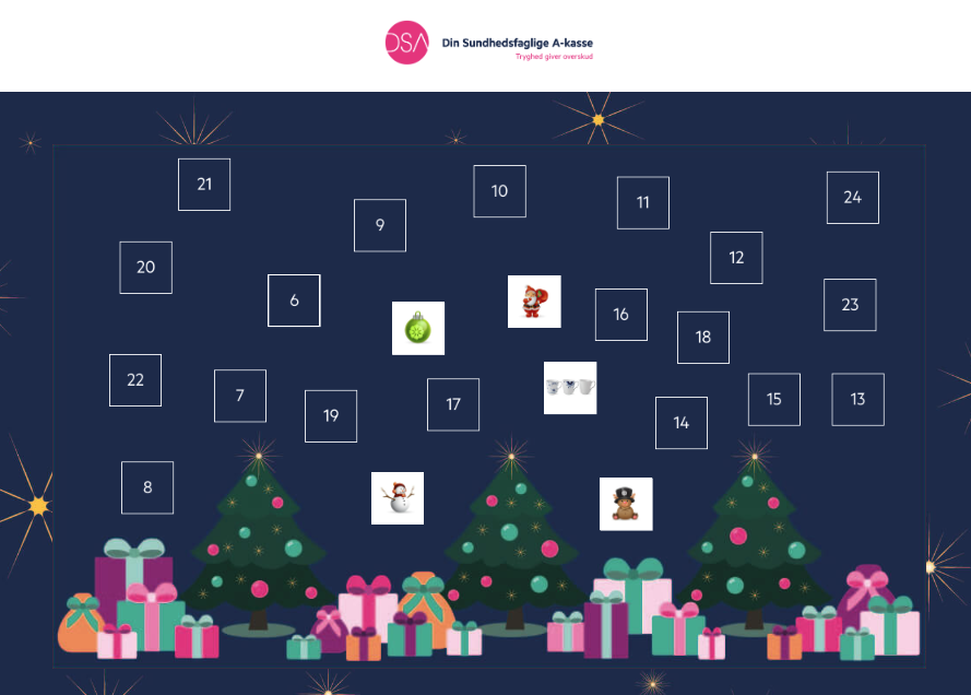 Din Sundhedsfaglige A-kasse advent calendar. Example of gamification in finance
