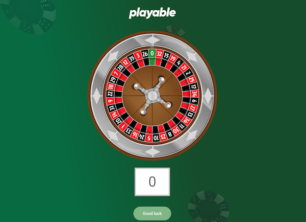 Roulette game example Playable.