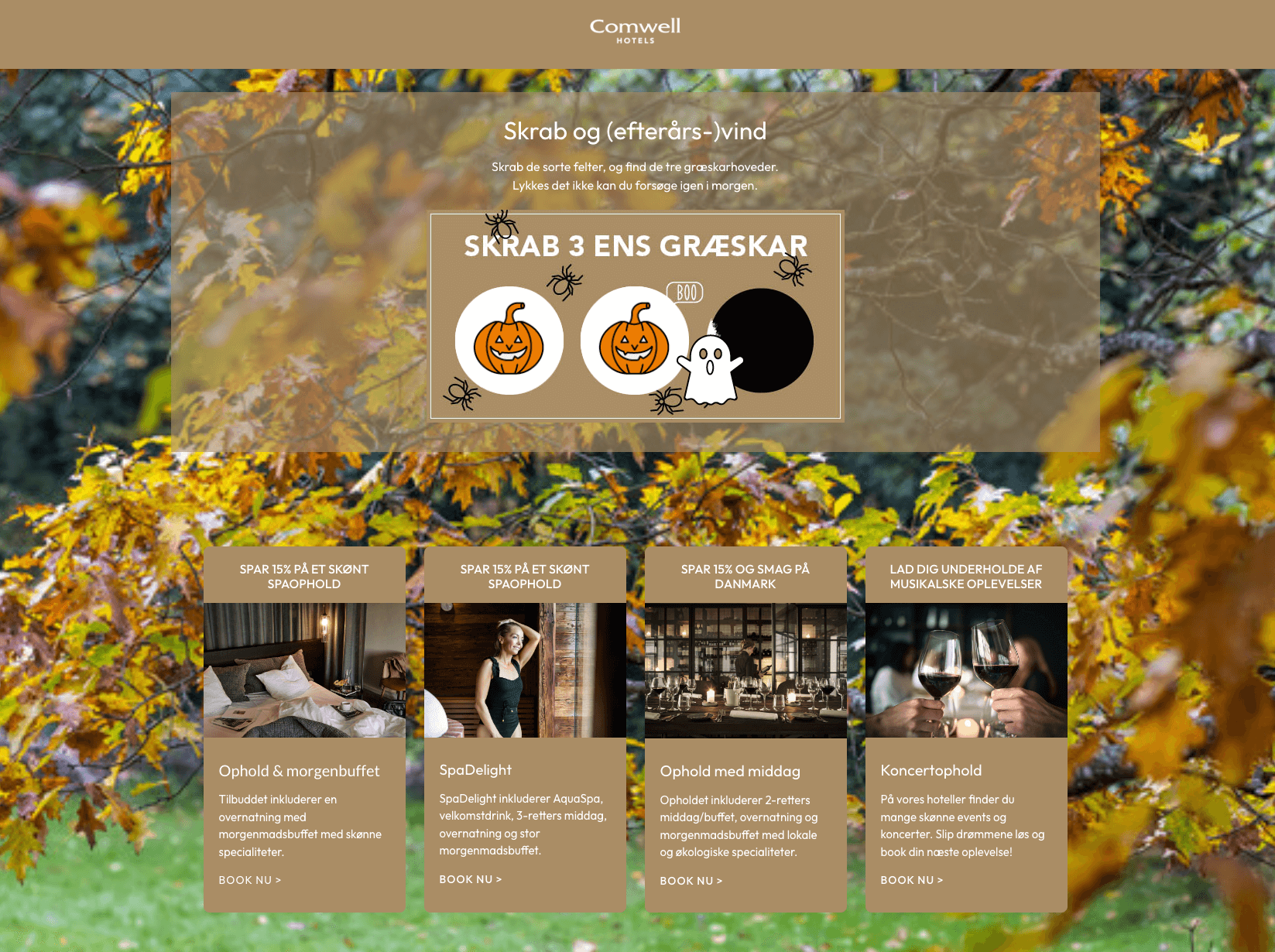 Comwell Hotels - Example of Halloween marketing campaigns - Playable