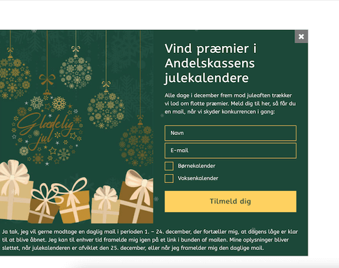 An example of Holiday marketing from Dance Anderskassers bank 
