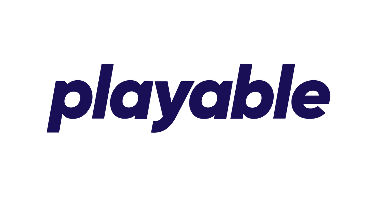 Playable logo blue