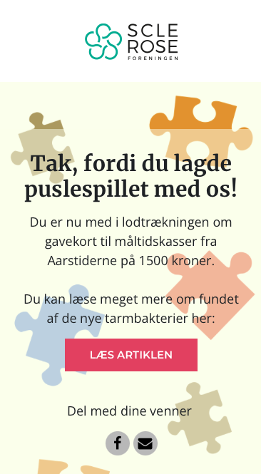 Scleroseforeningen example  - Game page