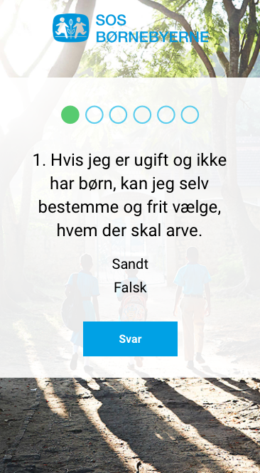 SOS Børnebyerne example gamification for NGOs - game page