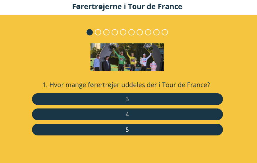 Tour de France quiz, from Lex.dk, as an example of how non-sports brands can leverage major sporting events