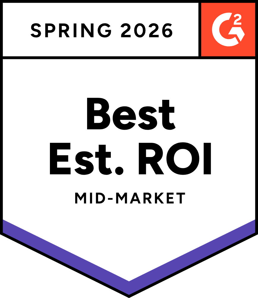 G2 Badge - Spring 2026 - Best Estimated ROI - Mid-Market